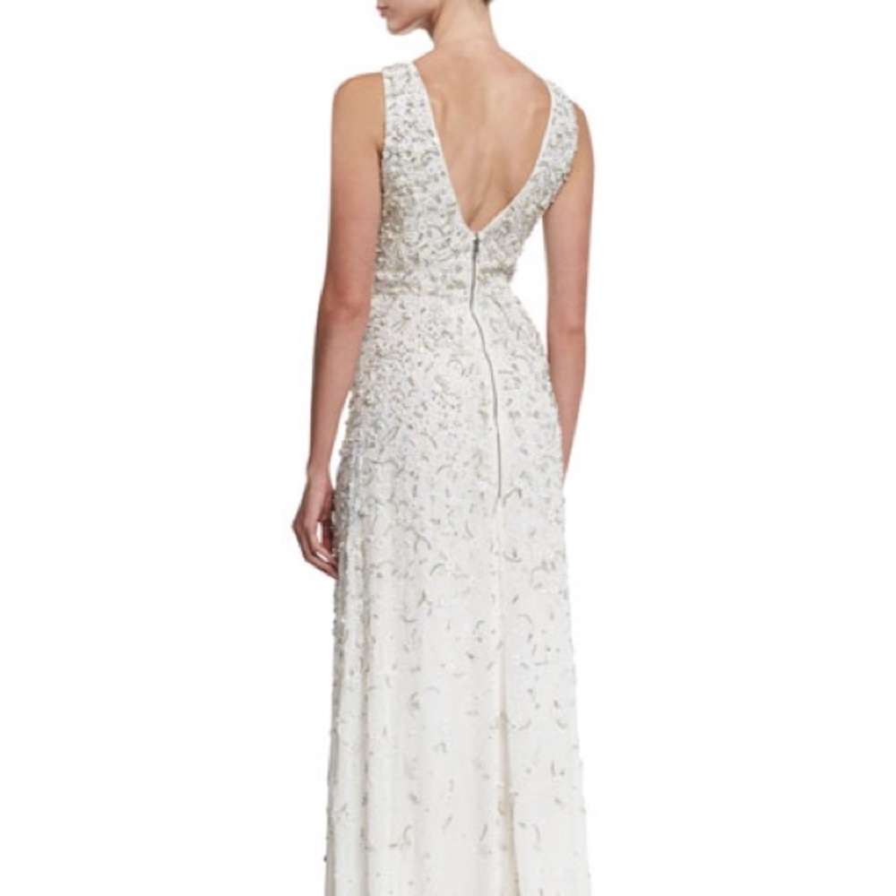 Desirae Sleeveless Deep V-Neck Embellished Gown